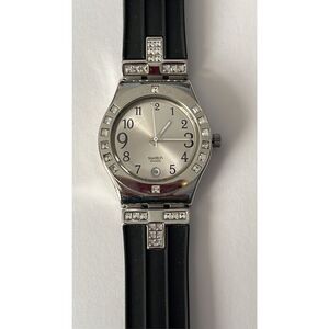 2008 Swatch Watch Fancy Me Black Irony Medium *YLS430C Crystals
